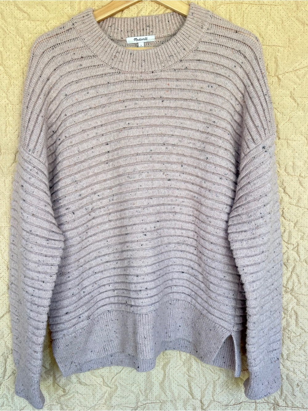 Madewell Donegal Elsmere Women’s Large Wool Blend Pullover Sweater Pink